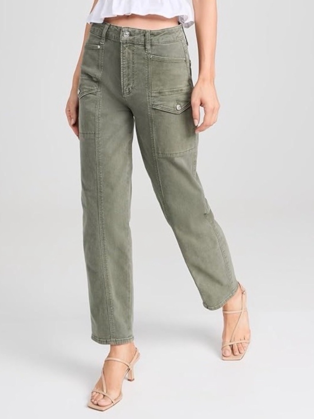 Paige Alexis Cargo Vintage Ivy Green Size 32